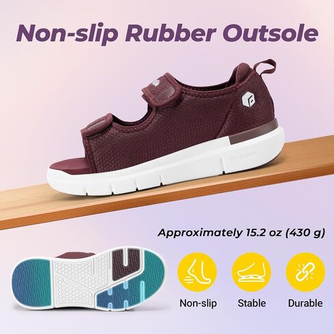 FitVille Diabetic Sandals for Women Wide Width with Arch Support, Adjustable Dual Straps Wide Sandals for Women in Saudi Arabia