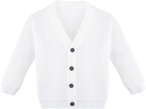 Lilax Baby Boys Basic Long Sleeve V-Neck Classic Knit Cardigan Sweater in Kuwait