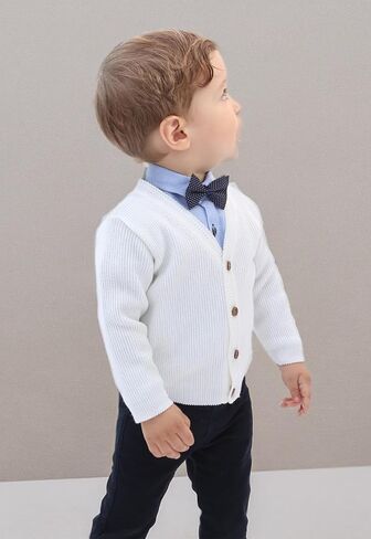 Lilax Baby Boys Basic Long Sleeve V-Neck Classic Knit Cardigan Sweater in Kuwait