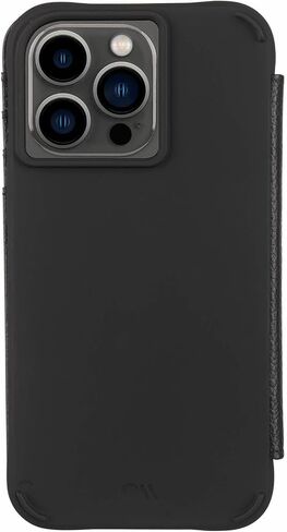 حافظة Case-Mate Wallet Folio iPhone 13 Pro - سوداء [حماية من السقوط بطول 10 أقدام] [متوافقة مع MagSafe] غطاء قابل للطي مقاوم للصدمات مصنوع من جلد أصلي مرصوف بالحصى، حامل أفقي، حامل للنقود والبطاقات in Saudi Arabia