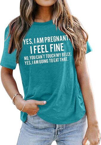 Pregnancy Announcement Shirts Women I'm Pregant T-Shirt Pregnant Mom T Shirt Funny Maternity Letter Print Tees in Saudi Arabia