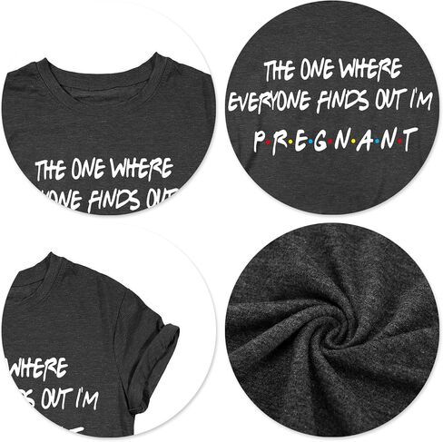 Pregnancy Announcement Shirts Women I'm Pregant T-Shirt Pregnant Mom T Shirt Funny Maternity Letter Print Tees in Saudi Arabia