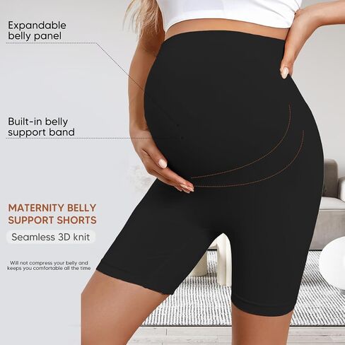 Women's Maternity Shapewear Seamless Pregnancy Underwear Belly Support High Waist Mid-Thigh Shorts in Saudi Arabia