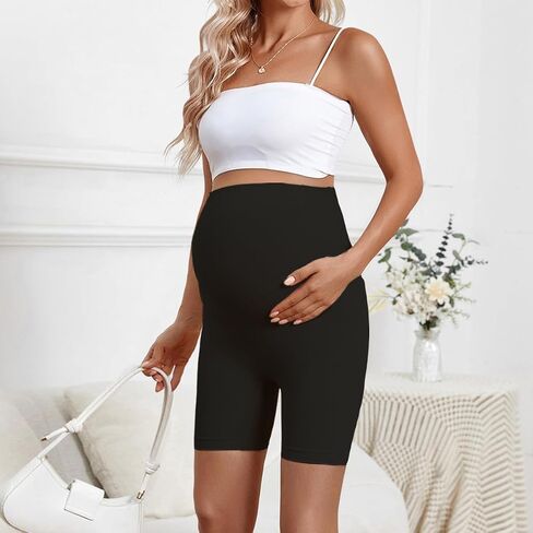 Women's Maternity Shapewear Seamless Pregnancy Underwear Belly Support High Waist Mid-Thigh Shorts in Saudi Arabia