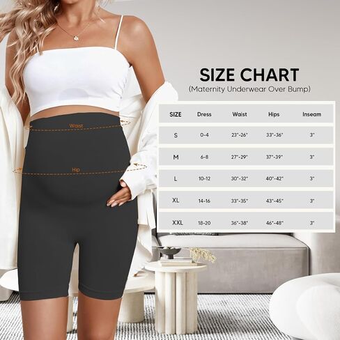 Women's Maternity Shapewear Seamless Pregnancy Underwear Belly Support High Waist Mid-Thigh Shorts in Saudi Arabia