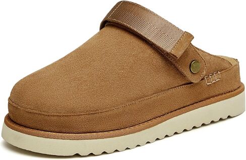 Womens Clog Platform Mules Clogs with Back Strap Women Suede Slipper Fall Shoes in Saudi Arabia