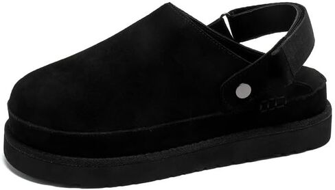 Womens Clog Platform Mules Clogs with Back Strap Women Suede Slipper Fall Shoes in Saudi Arabia