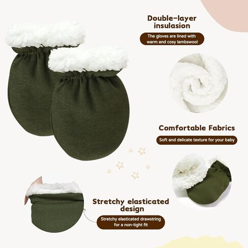 Cute Baby Mittens Newborn, No Scratch Baby Boy Mittens, Baby Girl Hat Gloves for Toddlers, Infant, Newborn in Kuwait