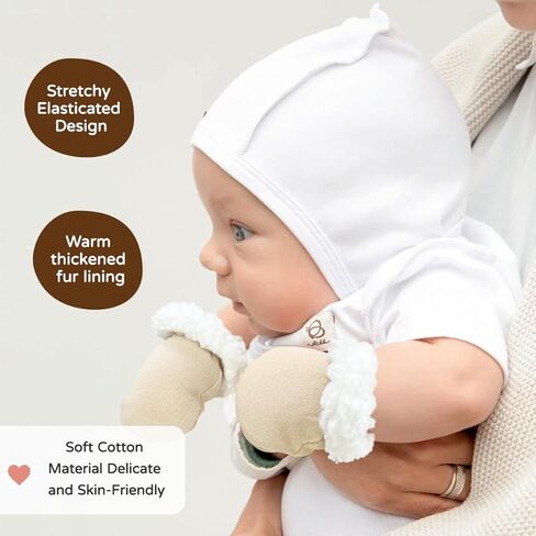 Cute Baby Mittens Newborn, No Scratch Baby Boy Mittens, Baby Girl Hat Gloves for Toddlers, Infant, Newborn in Kuwait