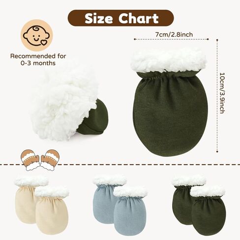 Cute Baby Mittens Newborn, No Scratch Baby Boy Mittens, Baby Girl Hat Gloves for Toddlers, Infant, Newborn in Kuwait