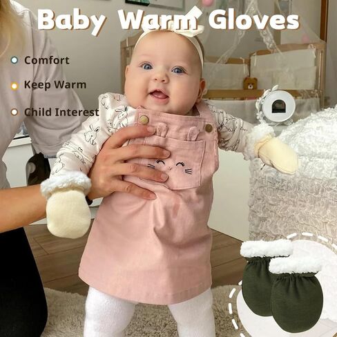 Cute Baby Mittens Newborn, No Scratch Baby Boy Mittens, Baby Girl Hat Gloves for Toddlers, Infant, Newborn in Kuwait