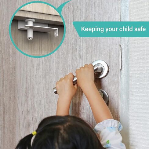 Child Proof Door Top Lock - BILLROAD Top Door Lock for Kids Safety Made of Sturdy Metal | Adjustable Lock Child Safety Top Lock for 0.8-2 inch Thick Interior Doors in Saudi Arabia