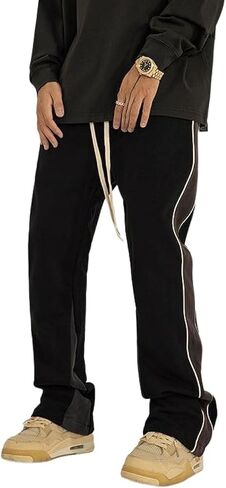 Unotobe سويدي مضيئة Sweatpants المرأة الفضفاضة المرقعة عادية 90s الهيب هوب رجالي عرق السراويل in Saudi Arabia