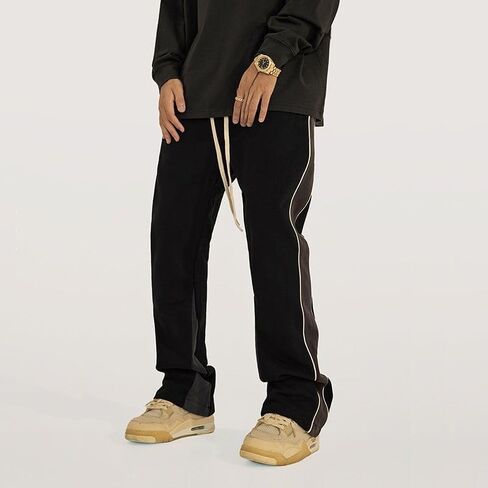 Unotobe سويدي مضيئة Sweatpants المرأة الفضفاضة المرقعة عادية 90s الهيب هوب رجالي عرق السراويل in Saudi Arabia