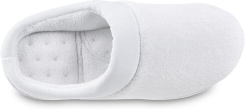 isotoner Women's Terry and Satin Slip on Cushioned Slipper with Memory Foam for Indoor/Outdoor Comfort Flat Sandals in Kuwait
