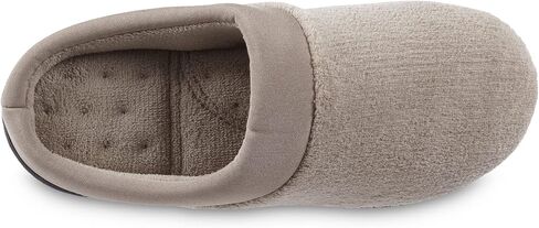 isotoner Women's Terry and Satin Slip on Cushioned Slipper with Memory Foam for Indoor/Outdoor Comfort Flat Sandals in Kuwait
