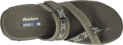 Skechers Women's Reggae Color-Full Adjustable Slide Sandal | Cushioned Footbed, Shock-Absorbing Reggae Midsole, Leather and Web Fabric Upper, Outdoor Trail Slide in Saudi Arabia