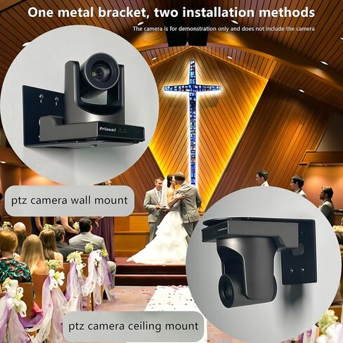 PTZ Camera Wall Mount Bracket, Universal Solid Metal Mount for All PTZ Cameras on The Market, Includes Mounting Screws, Compact Design (White) in Saudi Arabia