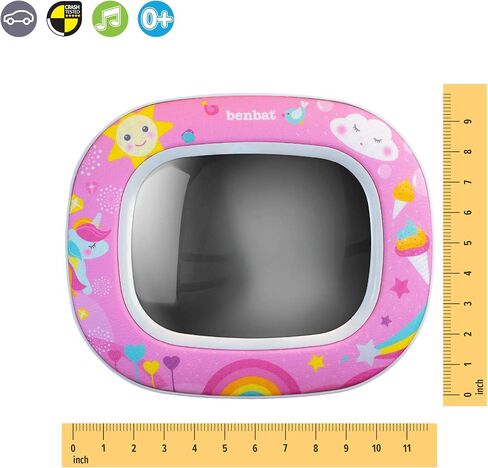 BenBat Baby Car Mirror - Safety Car Seat Mirror for Rear Facing Infant - Shatterproof Clear Wide Vision Day and Night - Entertain See and Soothe with Remote control - Crash Tested and Certified, Blue in Saudi Arabia