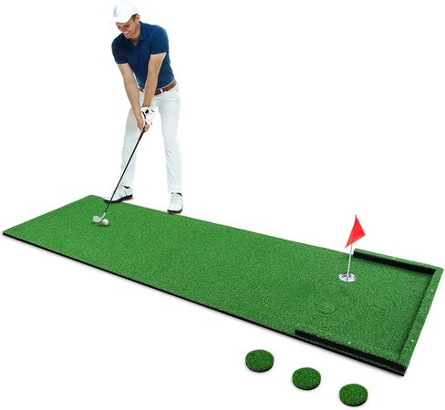Golf Putting Green Mat Outdoor 3'x10' Golf Mats Practice Game Indoor Portable Golf Putting Green Turf with Movable Cup for Backyard Office Home Golf Pong Putting Game Set in Saudi Arabia