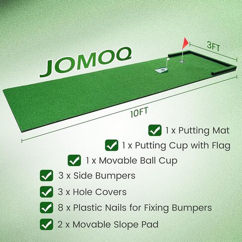 Golf Putting Green Mat Outdoor 3'x10' Golf Mats Practice Game Indoor Portable Golf Putting Green Turf with Movable Cup for Backyard Office Home Golf Pong Putting Game Set in Saudi Arabia