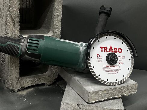 Trabo 4.5 Inch Turbo Rim Diamond Metal Bond Blade for Cutting Cement, Pavers, Concrete with Rebar, Natural Stone and More, with 7/8 Inch Arbor with 5/8 Inch Reducer Ring in Saudi Arabia
