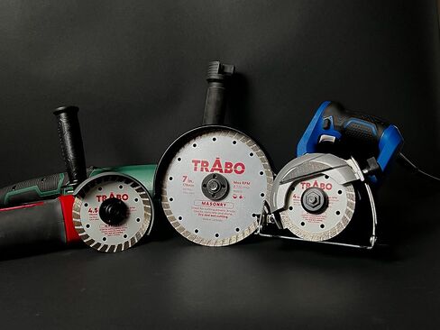 Trabo 4.5 Inch Turbo Rim Diamond Metal Bond Blade for Cutting Cement, Pavers, Concrete with Rebar, Natural Stone and More, with 7/8 Inch Arbor with 5/8 Inch Reducer Ring in Saudi Arabia
