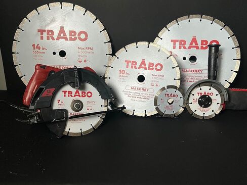 Trabo 4.5 Inch Turbo Rim Diamond Metal Bond Blade for Cutting Cement, Pavers, Concrete with Rebar, Natural Stone and More, with 7/8 Inch Arbor with 5/8 Inch Reducer Ring in Saudi Arabia