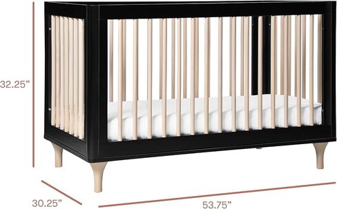 سرير بيبيليتو لولي القابل للتحويل 3 في 1 مع طقم تحويل سرير الأطفال الصغار باللون الطبيعي المغسول، ومعتمد من Greenguard Gold in Kuwait