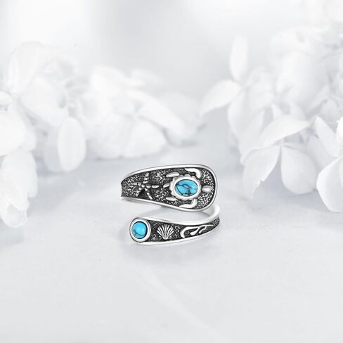 925 Sterling Silver Butterfly Dragonfly Ring for Women Vintage Dragonfly Jewelry Gothic Gifts Adjustable Open Ring in Kuwait
