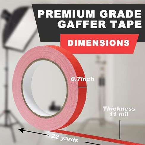 GEYYANG Blue Gaffers Tape - 0.7" x 22 Yards - Heavy Duty Gaff Tape for Cables, Photography, Filming Backdrop, Theater Stage Setup, Floor Marking, Residue Free, Non-Reflective in Saudi Arabia