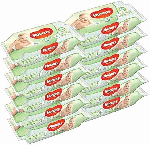 Huggies Baby Wipes Natural Care with Aloe Vera, 56 Count, Pack of 12, Total 672 Wipes in Saudi Arabia