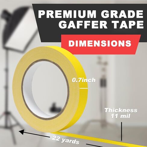 GEYYANG Blue Gaffers Tape - 0.7" x 22 Yards - Heavy Duty Gaff Tape for Cables, Photography, Filming Backdrop, Theater Stage Setup, Floor Marking, Residue Free, Non-Reflective in Saudi Arabia
