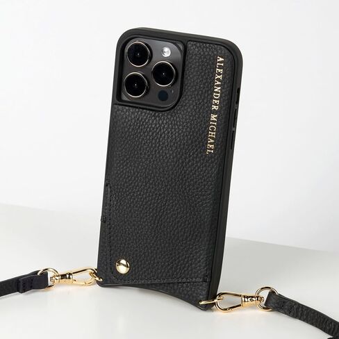 Alexander Michael for iPhone 14 Pro Max - Iconic Crossbody Phone Case and Wallet with 2 Straps in Premium Leather- Exclusive Wallet Design Features an EZ Pull-Out Card Tab (Ivory, iPhone 14 Pro Max) in Saudi Arabia