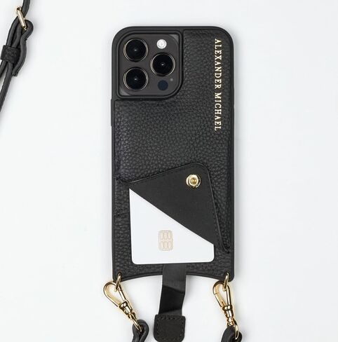 Alexander Michael for iPhone 14 Pro Max - Iconic Crossbody Phone Case and Wallet with 2 Straps in Premium Leather- Exclusive Wallet Design Features an EZ Pull-Out Card Tab (Ivory, iPhone 14 Pro Max) in Saudi Arabia