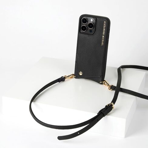 Alexander Michael for iPhone 14 Pro Max - Iconic Crossbody Phone Case and Wallet with 2 Straps in Premium Leather- Exclusive Wallet Design Features an EZ Pull-Out Card Tab (Ivory, iPhone 14 Pro Max) in Saudi Arabia