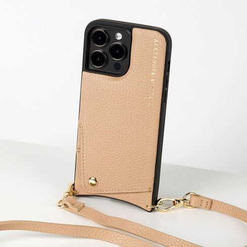 Alexander Michael for iPhone 14 Pro Max - Iconic Crossbody Phone Case and Wallet with 2 Straps in Premium Leather- Exclusive Wallet Design Features an EZ Pull-Out Card Tab (Ivory, iPhone 14 Pro Max) in Saudi Arabia