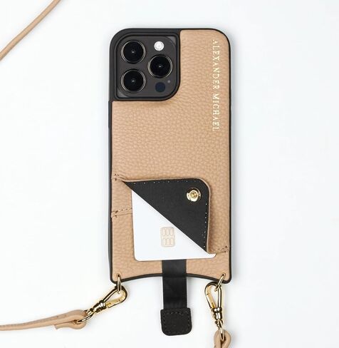 Alexander Michael for iPhone 14 Pro Max - Iconic Crossbody Phone Case and Wallet with 2 Straps in Premium Leather- Exclusive Wallet Design Features an EZ Pull-Out Card Tab (Ivory, iPhone 14 Pro Max) in Saudi Arabia