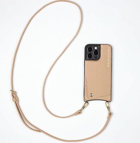 Alexander Michael for iPhone 14 Pro Max - Iconic Crossbody Phone Case and Wallet with 2 Straps in Premium Leather- Exclusive Wallet Design Features an EZ Pull-Out Card Tab (Ivory, iPhone 14 Pro Max) in Saudi Arabia