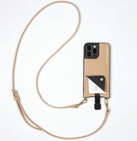 Alexander Michael for iPhone 14 Pro Max - Iconic Crossbody Phone Case and Wallet with 2 Straps in Premium Leather- Exclusive Wallet Design Features an EZ Pull-Out Card Tab (Ivory, iPhone 14 Pro Max) in Saudi Arabia