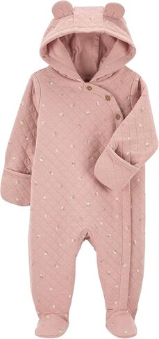 Carter's Baby Girls' and Baby Boys' Newborn-9M Hooded Quilted Pram Sleep & Play in Kuwait