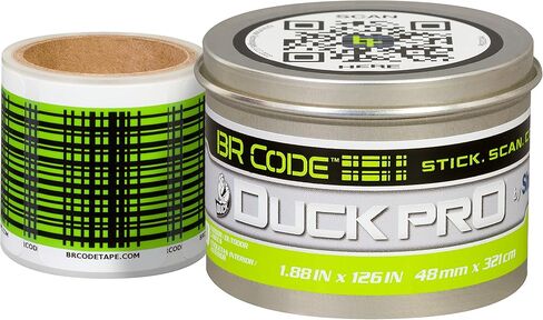Duck Pro by Shurtape BR Code Permanent & Heavy Duty Scannable Labels, 100 Preprinted Codes per Roll, Connect Digital Information to Physical Locations for Asset Tracking & Digital Checklists, Yellow in Kuwait