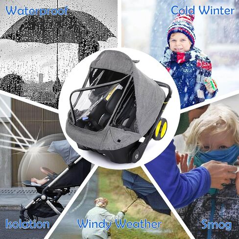 Car Seat Rain Cover,Food Grade EVA,Universal Car Seat Rain,Waterproof, Windproof Protection,Protect from Dust Snow,Rain Cover Features Quick-Access Zipper Door and Side Ventilation(Black) in Saudi Arabia