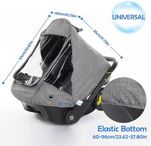 Car Seat Rain Cover,Food Grade EVA,Universal Car Seat Rain,Waterproof, Windproof Protection,Protect from Dust Snow,Rain Cover Features Quick-Access Zipper Door and Side Ventilation(Black) in Saudi Arabia