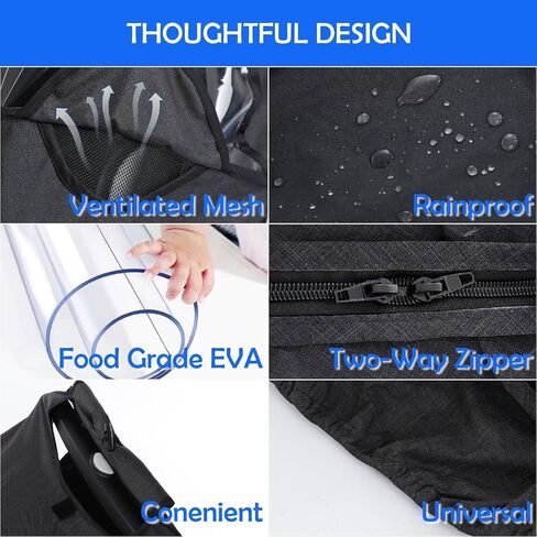 Car Seat Rain Cover,Food Grade EVA,Universal Car Seat Rain,Waterproof, Windproof Protection,Protect from Dust Snow,Rain Cover Features Quick-Access Zipper Door and Side Ventilation(Black) in Saudi Arabia
