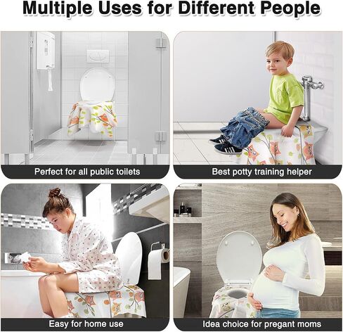 Gimars 20 Packs XL Large Full Cover Disposable Travel Toilet Potty Seat Covers - Individually Wrapped Portable Potty Shields for Adult, The Pregnant, Kids and Toddler Potty Training (Owl Design) in Saudi Arabia