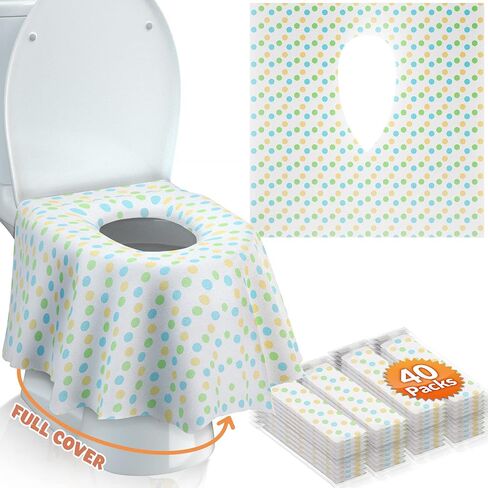 Gimars 20 Packs XL Large Full Cover Disposable Travel Toilet Potty Seat Covers - Individually Wrapped Portable Potty Shields for Adult, The Pregnant, Kids and Toddler Potty Training (Owl Design) in Saudi Arabia