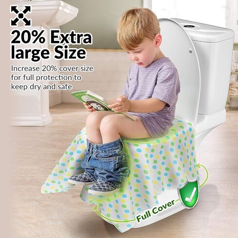 Gimars 20 Packs XL Large Full Cover Disposable Travel Toilet Potty Seat Covers - Individually Wrapped Portable Potty Shields for Adult, The Pregnant, Kids and Toddler Potty Training (Owl Design) in Saudi Arabia