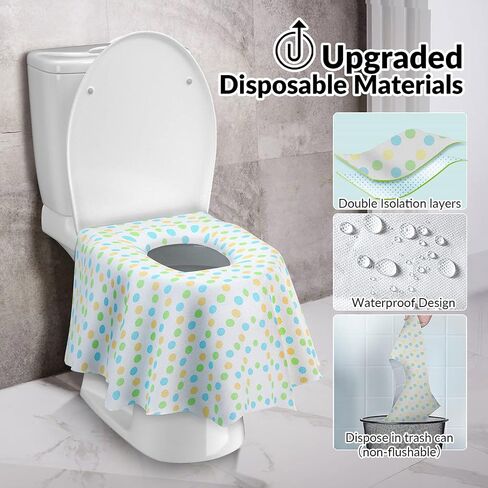 Gimars 20 Packs XL Large Full Cover Disposable Travel Toilet Potty Seat Covers - Individually Wrapped Portable Potty Shields for Adult, The Pregnant, Kids and Toddler Potty Training (Owl Design) in Saudi Arabia