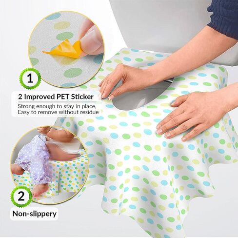 Gimars 20 Packs XL Large Full Cover Disposable Travel Toilet Potty Seat Covers - Individually Wrapped Portable Potty Shields for Adult, The Pregnant, Kids and Toddler Potty Training (Owl Design) in Saudi Arabia